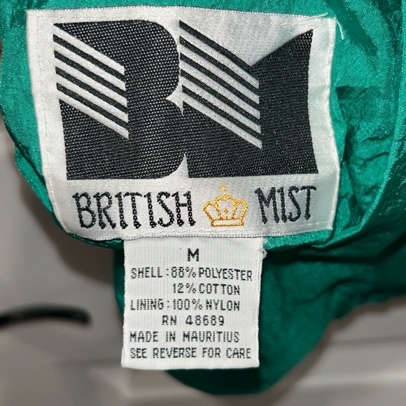 Vintage British Mist Reversible‎ Windbreaker Jacket Sz M Stripe Coat 80s - Picture 3 of 4
